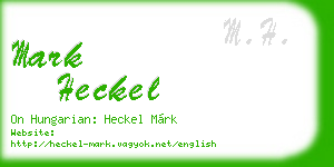 mark heckel business card